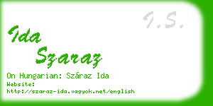 ida szaraz business card